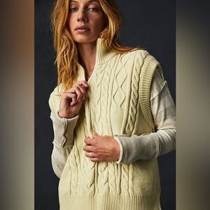 Free People Lizzy Half Zip Vest